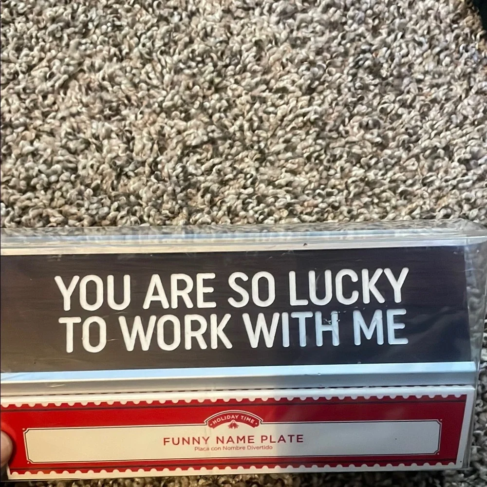Holiday Time Funny Name Plate - Red and Blue